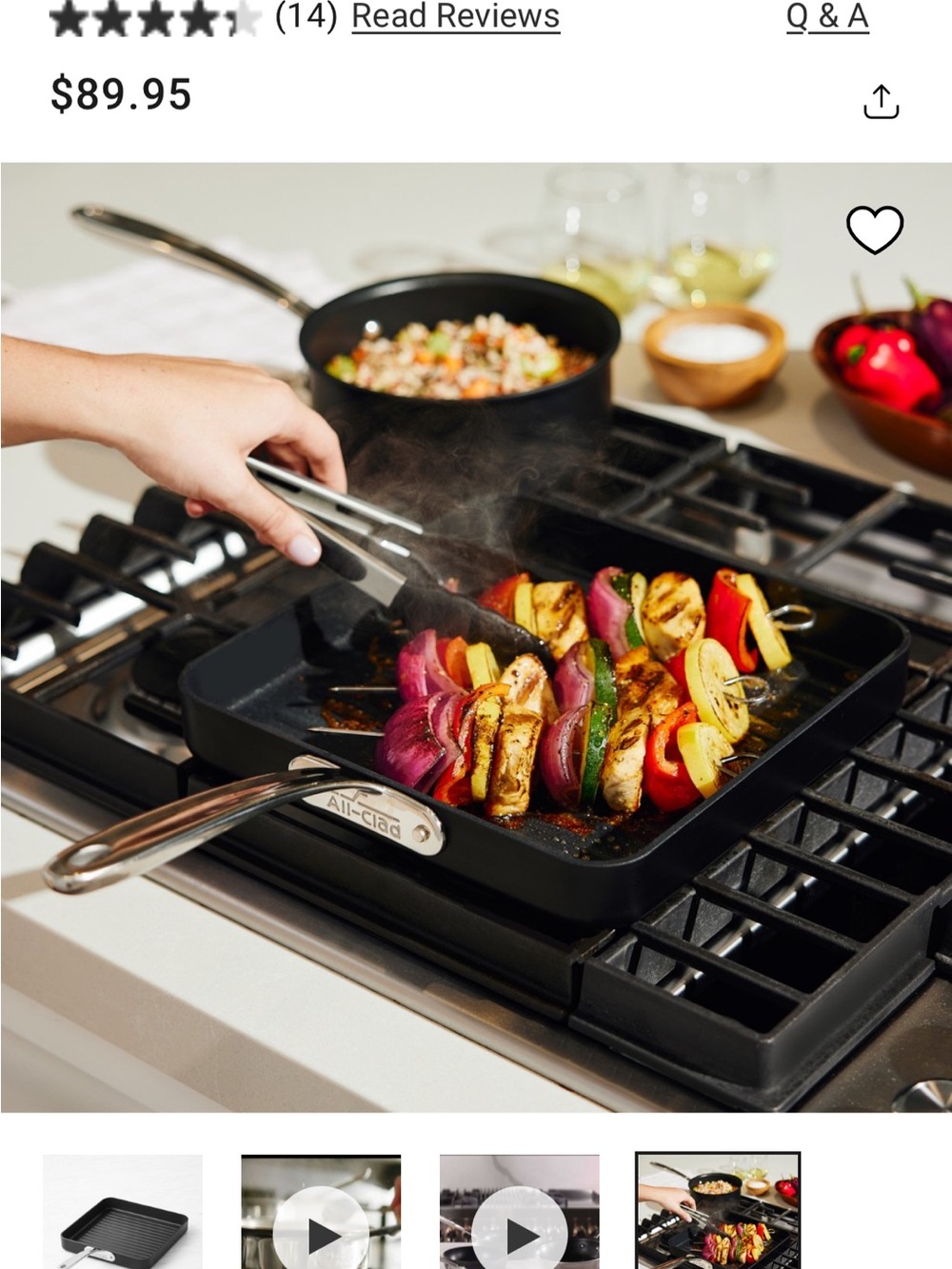 All-Clad Nonstick Square Grill, 11" - Picture 3 of 7